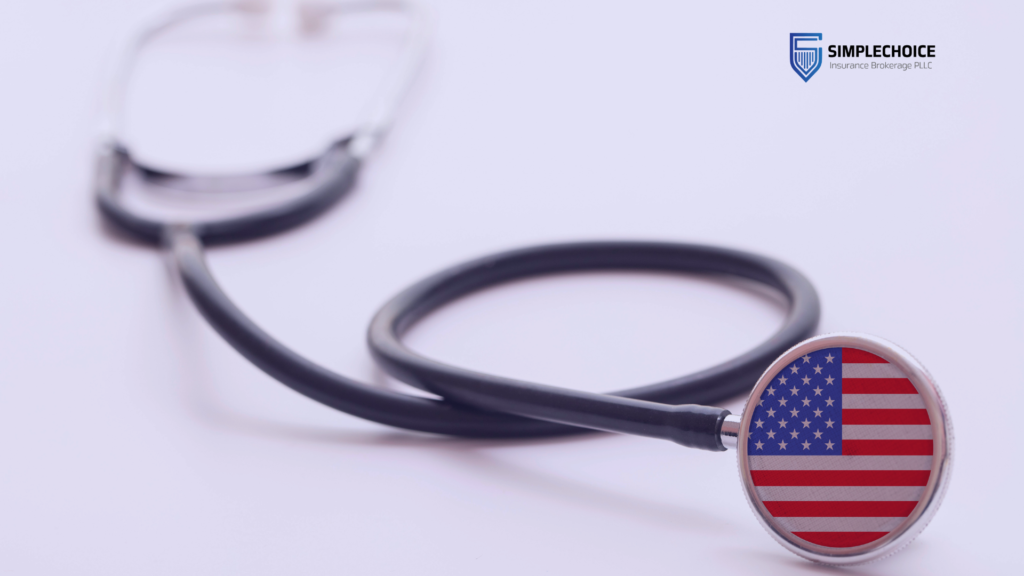 Stethoscope with US flag sign.